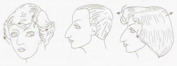 coiffures avec un long nez